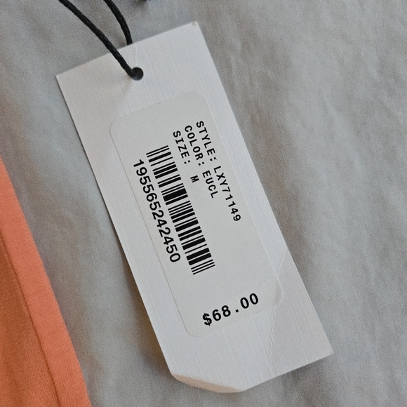 AG Adriano Goldschmied Coral Orange Boyfriend Boxy Fit Stretch Cotton Tshirt - Picture 2 of 8